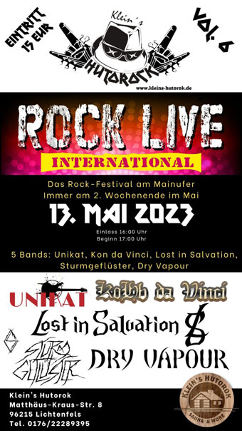 ROCK LIVE International Rockshow  Lichtenfels Klein's Hutorok